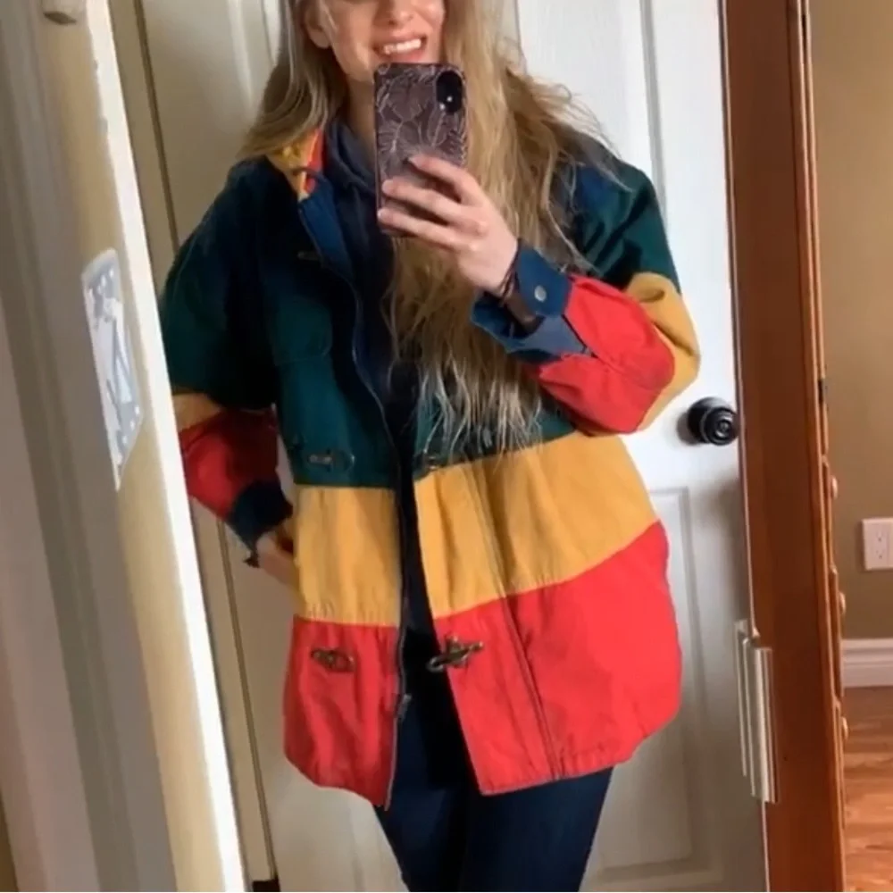 💛💙❤️90s Colour Block Jacket❤️💙💛 - Picture 1 of 4
